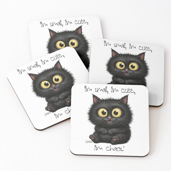 Item preview, Small, cute, chaos black cat Clawde designed and sold by LawlessClawde.