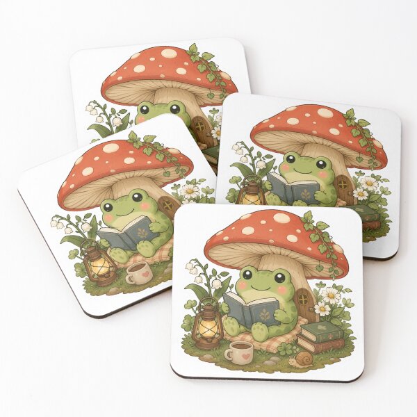 Item preview, Cozy Frog Reading Cottagecore Book designed and sold by PriyankaSonara.