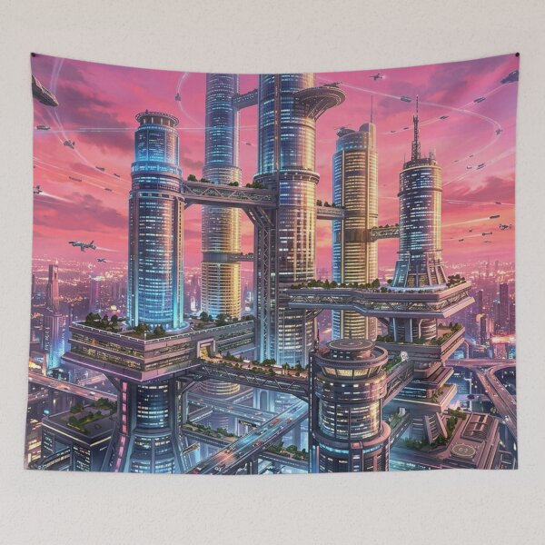 Item preview, Floating future metropolis in the light designed and sold by Sigtrix.