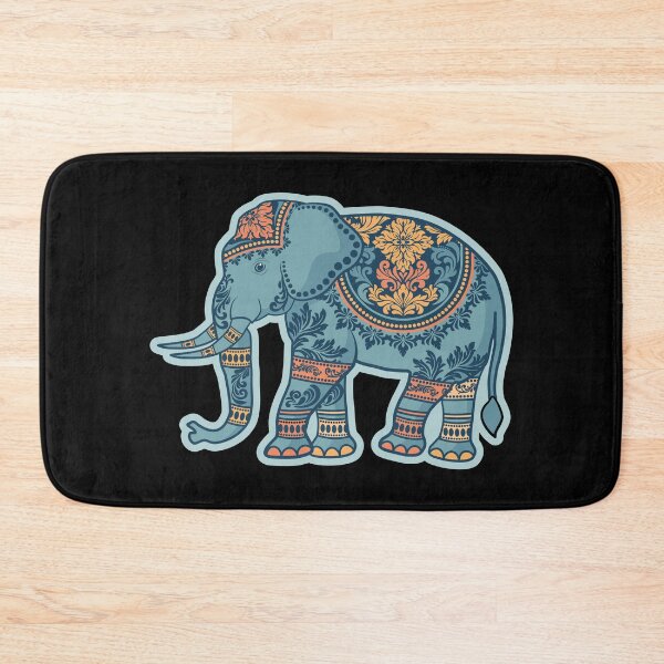 Item preview, Vintage Ornamental Teal & Orange Elephant Art Sticker designed and sold by teaw-teaw.