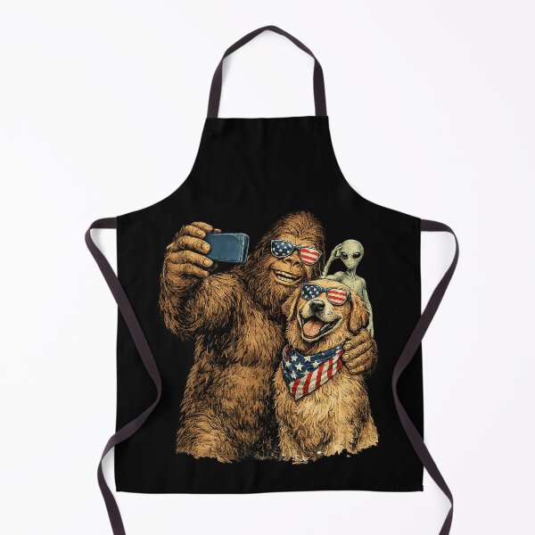 Item preview, Patriotic Bigfoot Golden Retriever Selfie 4th of July USA designed and sold by Littermin.