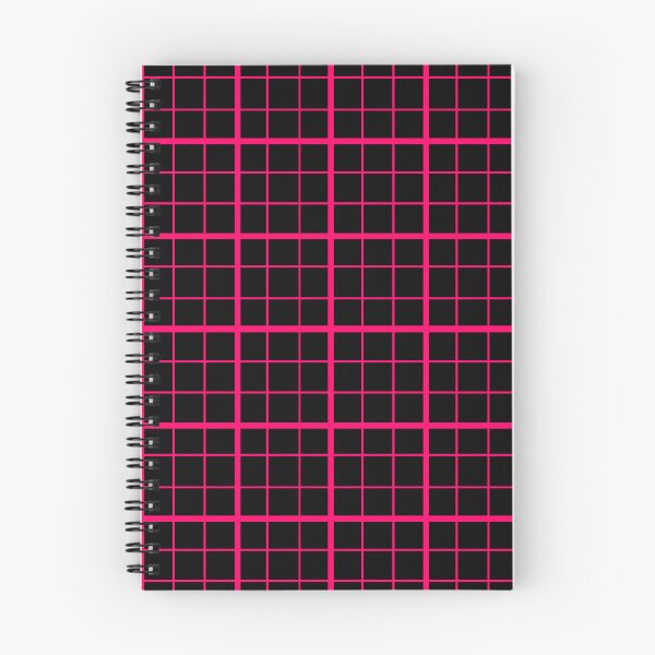 Item preview, Pink On Black Grid Windowpane Check Design  designed and sold by PatternTitan.