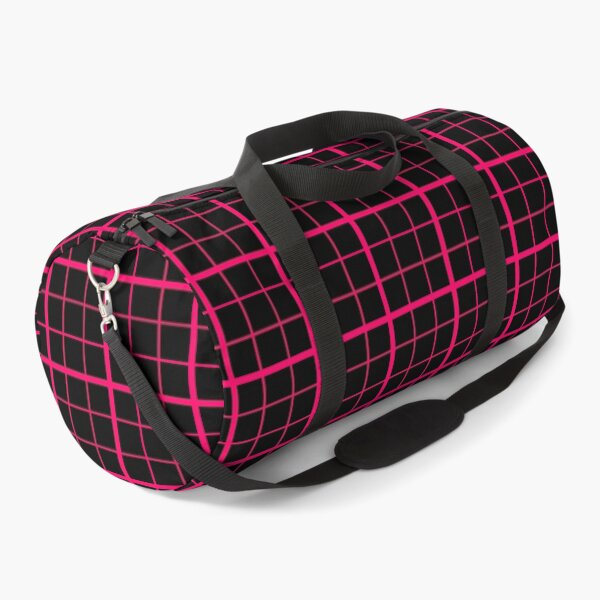 Item preview, Pink On Black Grid Windowpane Check Design  designed and sold by PatternTitan.