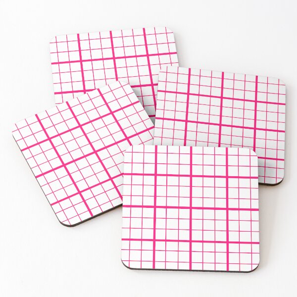 Item preview, Pink On White Grid Windowpane Check Design  designed and sold by PatternTitan.