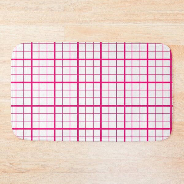 Item preview, Pink On White Grid Windowpane Check Design  designed and sold by PatternTitan.