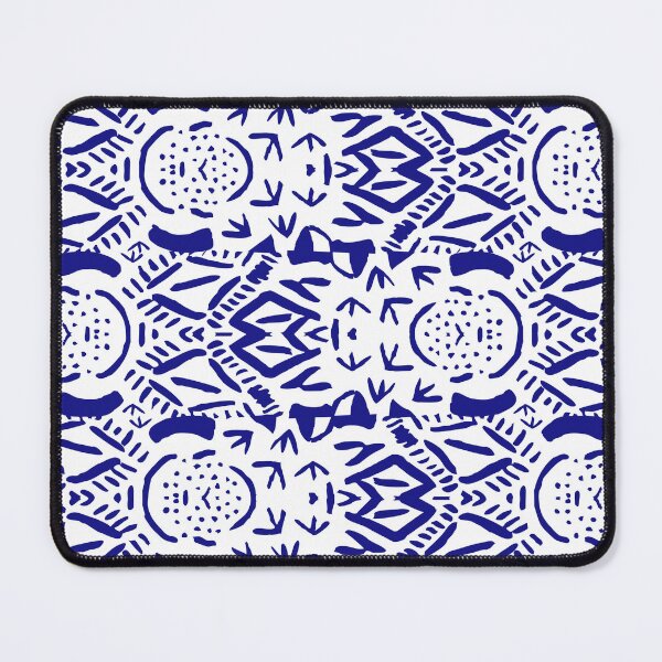 Item preview, Blue mudcloth modern pattern. Hand woodcut or linocut. designed and sold by AllBeau.