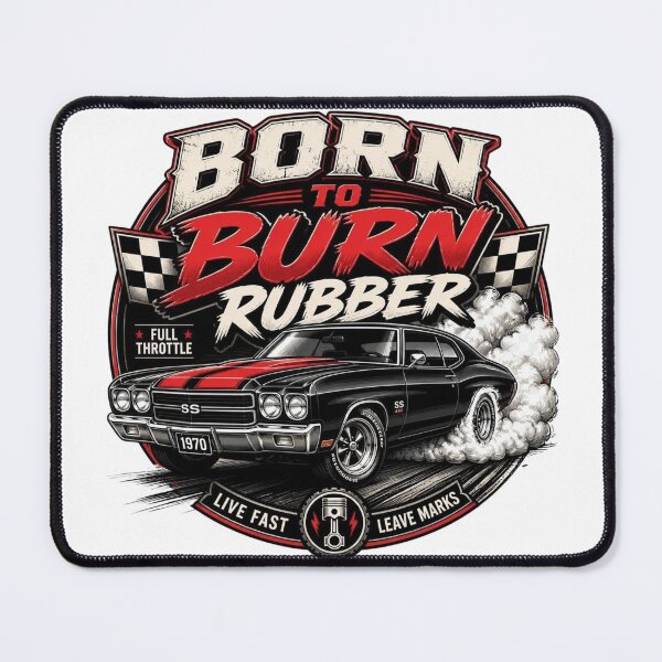 Item preview, Born To Burn Rubber Vintage Muscle Car Shirt designed and sold by kaream1308.