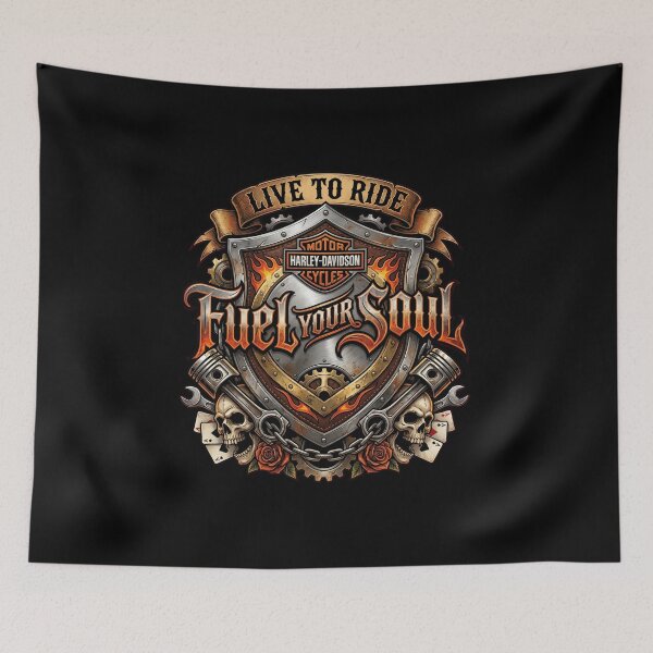 Item preview, Harley Davidson Fuel Your Soul Vintage Garage Inspired Artwork designed and sold by enzoade.