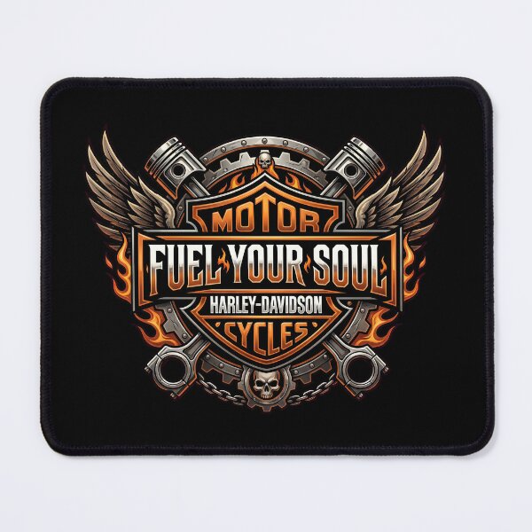 Item preview, Harley Davidson Fuel Your Soul Bold Motorcycle Lifestyle Print designed and sold by enzoade.