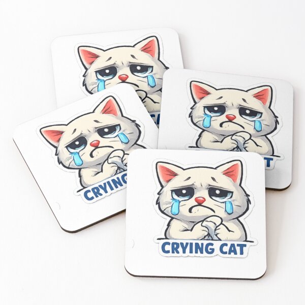 Item preview, Crying Cat Meme Sticker | Sad Cute Cat Reaction designed and sold by Jyotisima8929.