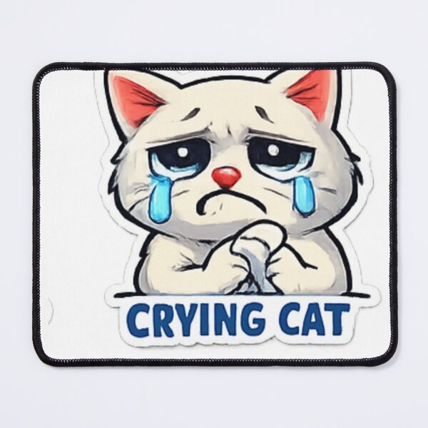 Item preview, Crying Cat Meme Sticker | Sad Cute Cat Reaction designed and sold by Jyotisima8929.