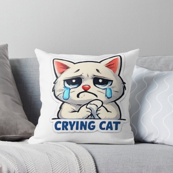 Item preview, Crying Cat Meme Sticker | Sad Cute Cat Reaction designed and sold by Jyotisima8929.