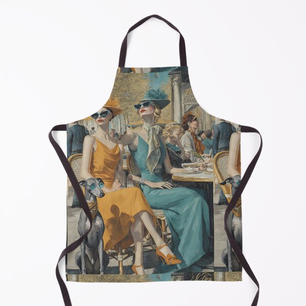 Item preview, Parisian Summer Elegance | Chic Café Ladies & Greyhound Art Print designed and sold by Vibranta Studio.