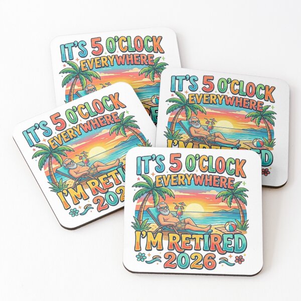 Item preview, It's 5 O'clock Everywhere I'm Retired Grandpa Beach Tropical Sunset Graphic designed and sold by MerchlyMike.