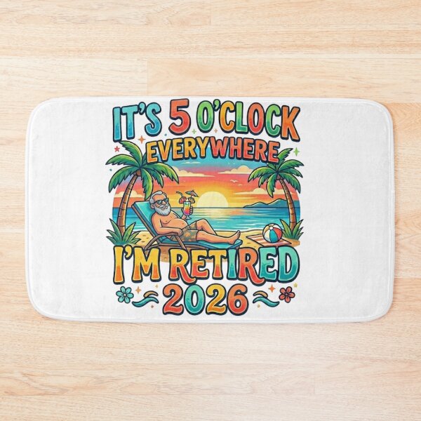 Item preview, It's 5 O'clock Everywhere I'm Retired Grandpa Beach Tropical Sunset Graphic designed and sold by MerchlyMike.