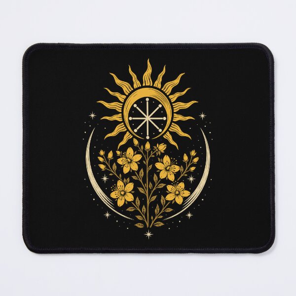 Item preview, Midsummer sun crescent moon litha St. John's wort designed and sold by Christine Krahl.