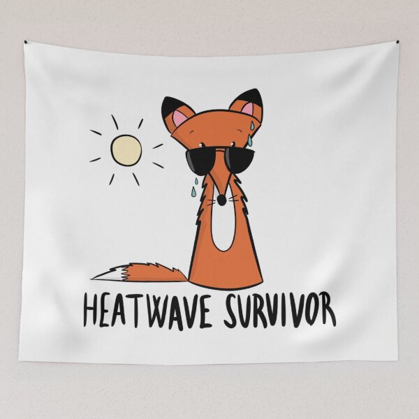 Item preview, Funny Heatwave Survivor Sweating Fox Summer designed and sold by DesignFreakArt.