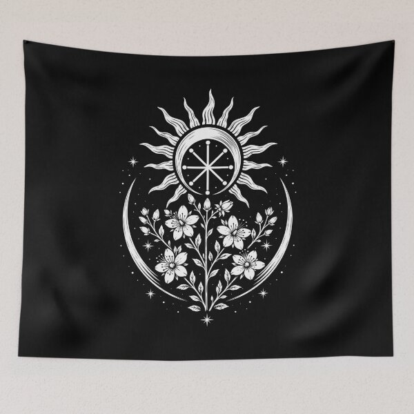 Item preview, Midsummer sun crescent moon litha St. John's wort designed and sold by Christine Krahl.