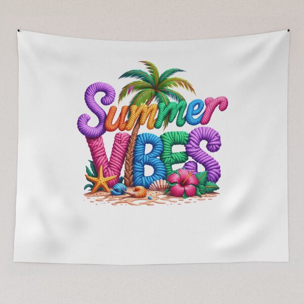 Item preview, Faux Yarn Summer Vibes Tropical Beach designed and sold by Eiwaprints.