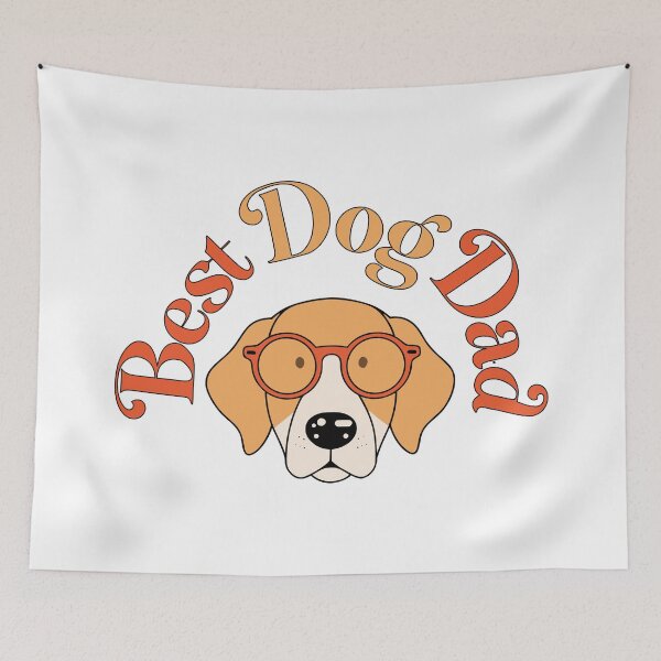 Item preview, Retro Best Dog Dad Ever Typography with Minimalist Golden Retriever in Glasses designed and sold by Ahmed-khafagy.