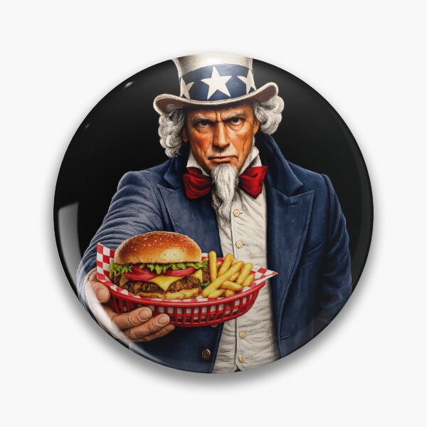 Item preview, Funny Burger Lover Uncle Sam Patriotic BBQ Fast Food Humor Design designed and sold by TheTrendsDesk.