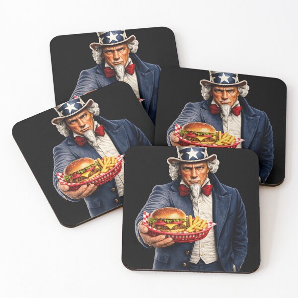 Item preview, Funny Burger Lover Uncle Sam Patriotic BBQ Fast Food Humor Design designed and sold by TheTrendsDesk.