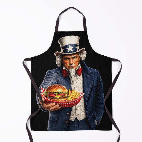 Item preview, Funny Burger Lover Uncle Sam Patriotic BBQ Fast Food Humor Design designed and sold by TheTrendsDesk.