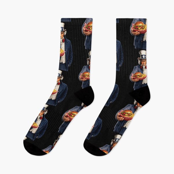 Item preview, Funny Burger Lover Uncle Sam Patriotic BBQ Fast Food Humor Design designed and sold by TheTrendsDesk.
