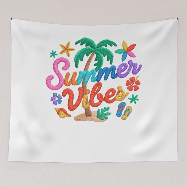 Item preview, Faux Yarn Summer Vibes Tropical Beach Png designed and sold by Eiwaprints.
