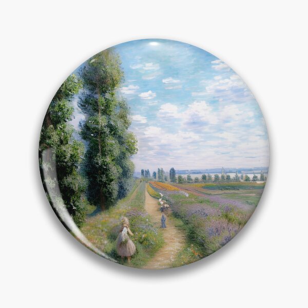Item preview, Sunlit Meadow with Poplars: Impression of Rural Light, Color, and Harmony designed and sold by artdesignsnow.