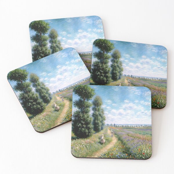 Item preview, Sunlit Meadow with Poplars: Impression of Rural Light, Color, and Harmony designed and sold by artdesignsnow.