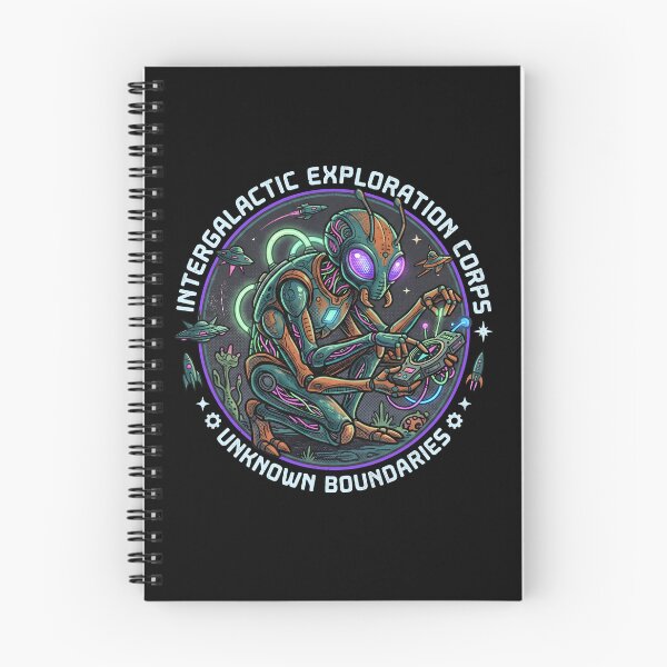 Item preview, Intergalactic Exploration Corps – Cyberpunk Mecha Alien Badge designed and sold by HornbillDesign.