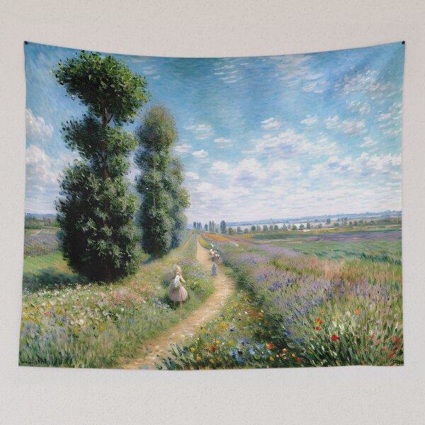 Item preview, Sunlit Meadow with Poplars: Impression of Rural Light, Color, and Harmony designed and sold by artdesignsnow.