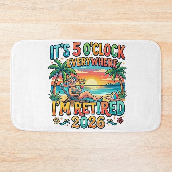 Item preview, It's 5 O'clock Everywhere, Retired Grandma Beach Tropical Sunset Graphic designed and sold by MerchlyMike.