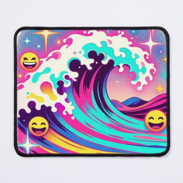 Item preview, Dopamine Neon Wave Sticker | Positive Synthwave Abstract Art designed and sold by Bismillah-Najah.