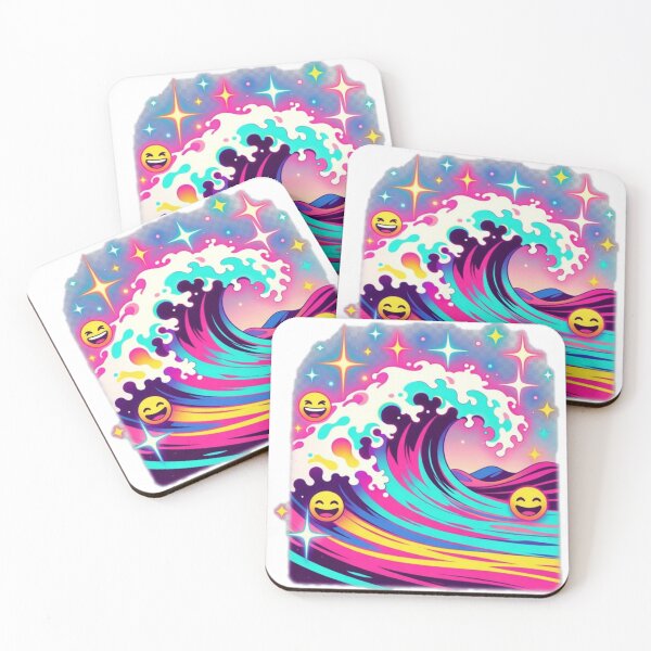 Item preview, Dopamine Neon Wave Sticker | Positive Synthwave Abstract Art designed and sold by Bismillah-Najah.