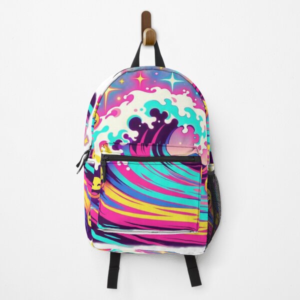 Item preview, Dopamine Neon Wave Sticker | Positive Synthwave Abstract Art designed and sold by Bismillah-Najah.