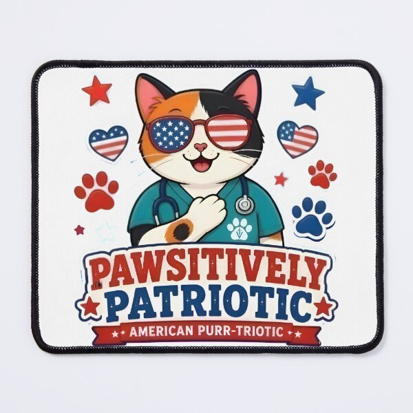 Item preview, Pawsitively Patriotic Cat Sticker | Cute Veterinary 4th of July Design designed and sold by Bettybee00.