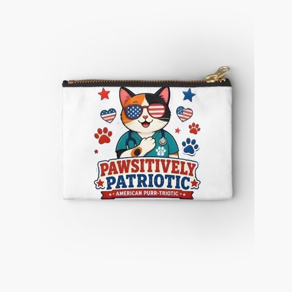 Item preview, Pawsitively Patriotic Cat Sticker | Cute Veterinary 4th of July Design designed and sold by Bettybee00.