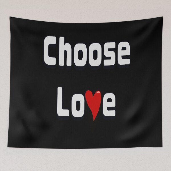 Item preview, Choose Love Bold White Typography with Red Heart designed and sold by Artonmytee.