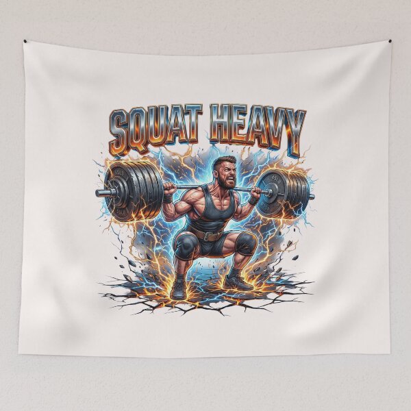 Item preview, Squat Heavy Barbell Strength Training designed and sold by pradeepvisuals.