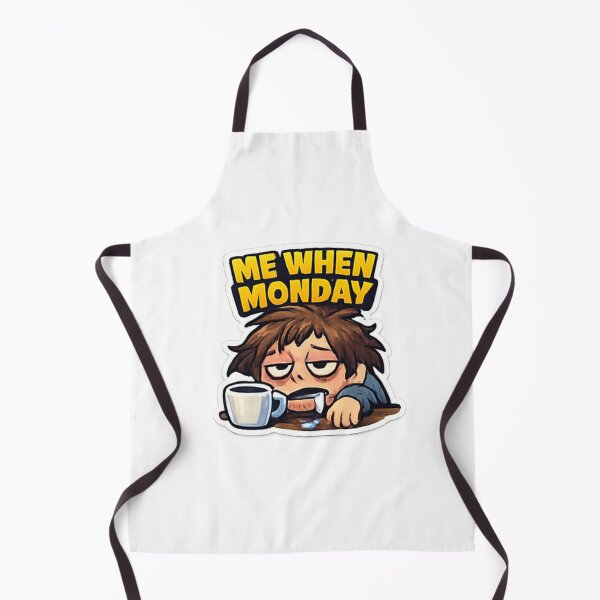 Item preview, Me When Monday Sticker | Tired Coffee Mood Meme designed and sold by Jyotisima8929.