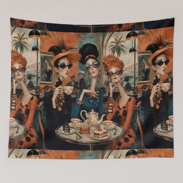 Item preview, Afternoon Elegance | Ladies at a Parisian Café Tea Party designed and sold by Vibranta Studio.