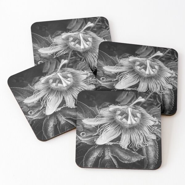 Item preview, Black and White Passion Flower Exotic Monochrome Botanical designed and sold by MariaAbaza.