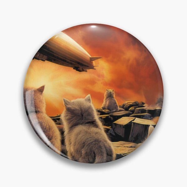 Item preview, Zeppelin Cat Parody Poster, Cat Zeppelin Rock Illustration #1101 designed and sold by aztra-art.