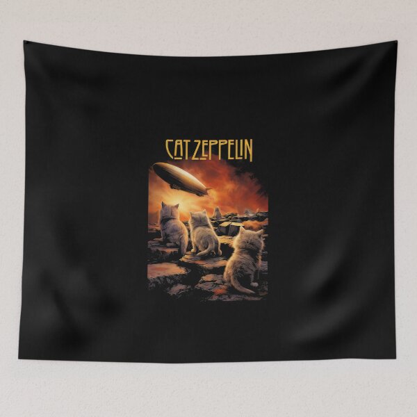 Item preview, Zeppelin Cat Parody Poster, Cat Zeppelin Rock Illustration #1101 designed and sold by aztra-art.