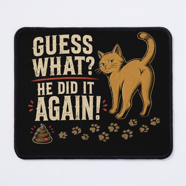 Item preview, Guess What? He Did It Again! Funny Cat Design designed and sold by FocusedPatterns.