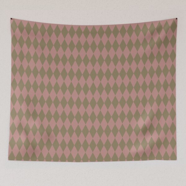 Item preview,  Olive Green And Pink Rosewood Harlequin Diamond  designed and sold by PatternTitan.