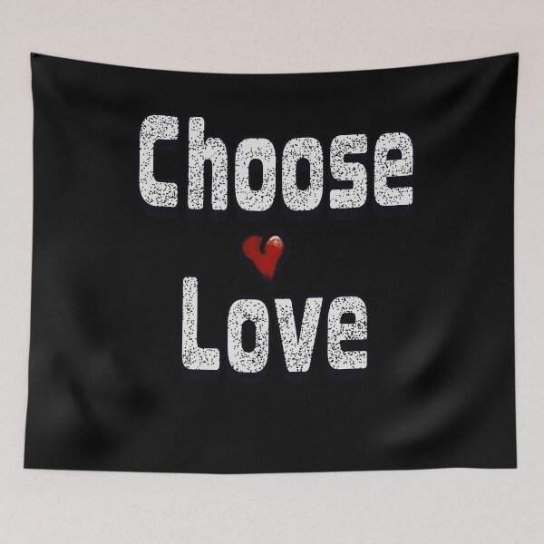 Item preview, Choose Love Bold White Vintage Typography with cute Red Heart designed and sold by Artonmytee.