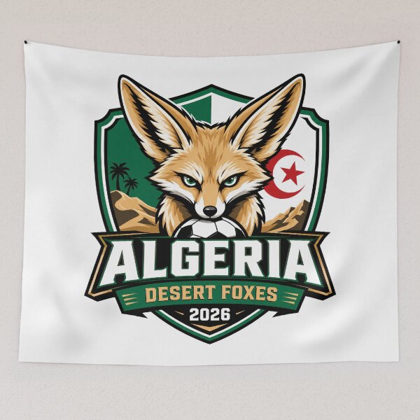 Item preview, Algeria Desert Foxes Football Crest designed and sold by RedCircleArt.
